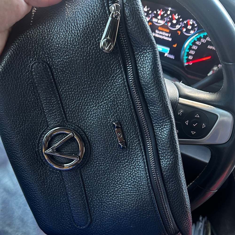 Valentino By Mario Valentino Black Leather Belt Bag